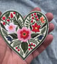 Wedding Botanical Heart Patch Embroidered Floral Love Iron On Sew On