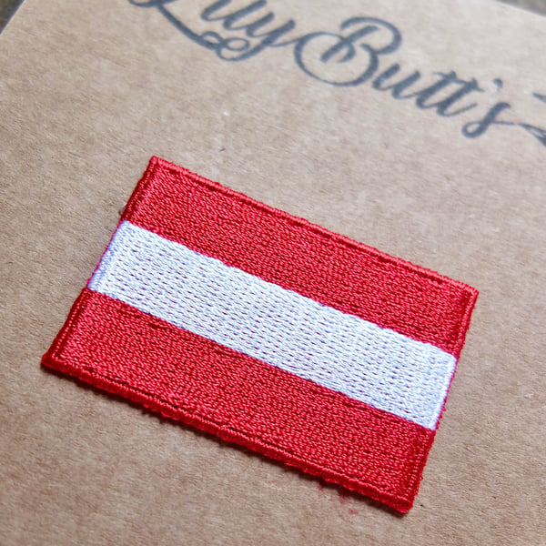 Embroidered Flag - Austria Iron on Patch 3.5cm x 5cm