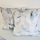 A Pair 16" blue&beige swirl pattern cushion covers 