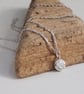 Necklace - Silver flower pebble pendant necklace - Image 3