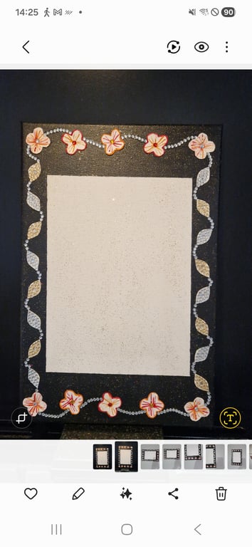 Canvas picture frame.