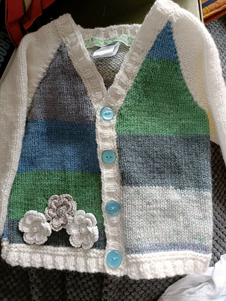 Hand Knitted childrens cardigan for age 1-2 years old