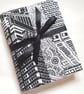 Black and white covered notebook - reusable cover - one-off - Image 1