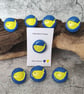 Ukraine Button Brooch, Support Ukraine, Little Bird of Hope Pin Badge - Image 2