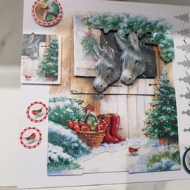 Donkey stable Christmas card