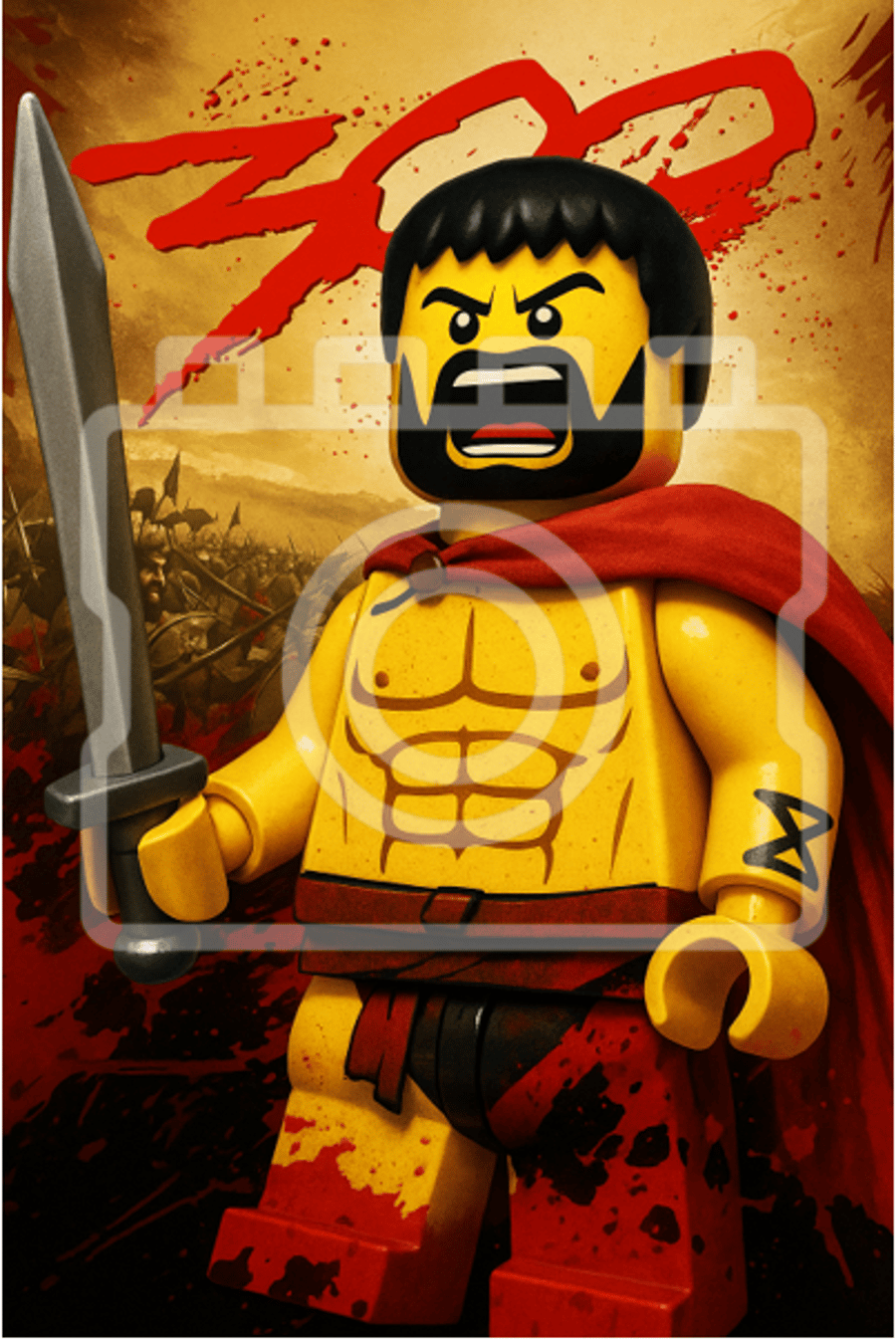 300 - LEGO-inspired Movie Poster - A4 ready to frame