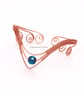 Wire-Wrapped Copper Arm Cuff with Dark Blue Faceted Hematite - Image 1