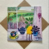 Garden View, blank greetings card