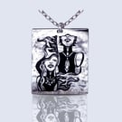 Necklace DUALITY IN BLACK engraved stainless steel 316L