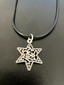  star  charm pendant on a 18" leather cord necklace