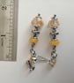 Yellow gemstone beaded earrings cubic zirconia,citrine & jade  - Image 4