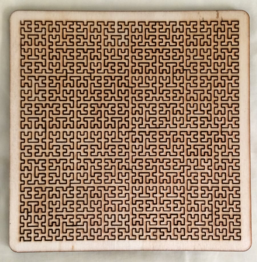Wooden Square Fractal Tray Puzzle