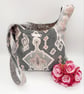 Reversible grey and patterned knot bag.  - Image 3