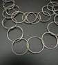 Hammered Circles Necklace, Handmade Solid Silver Statement Chain - Image 2