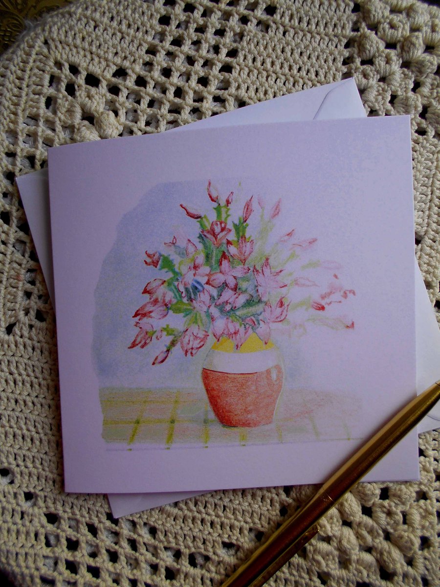 Vase of Flowers Greetings Card