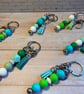 Silicone Beaded keyring in Spring Colours - Image 1