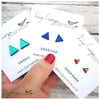 MEDIUM triangle dichroic stud earrings 