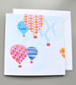 Colourful Hot Air Balloons blank card - Image 1