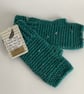 FINGERLESS MITTS , gloves .' Valley Tweed '. Merino Wool blend. Sea green. - Image 3