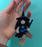 Dark Blue Witch Doll Hanging Decoration, Witch Core, Halloween Decoration - Image 1