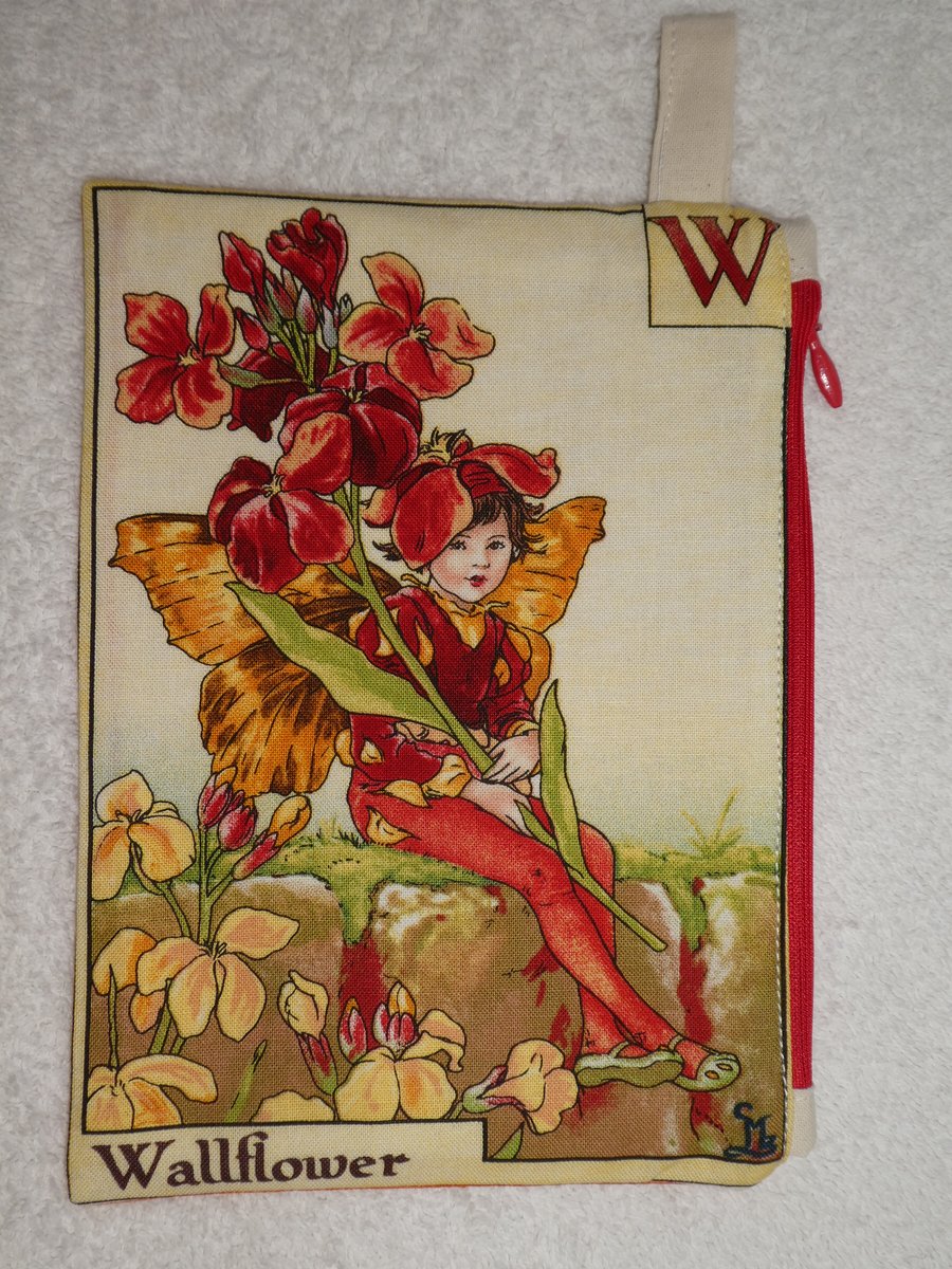 Flower Fairy Print Pixie Purse. W. Wallflower.  Flower Alphabet Fairy. Purse