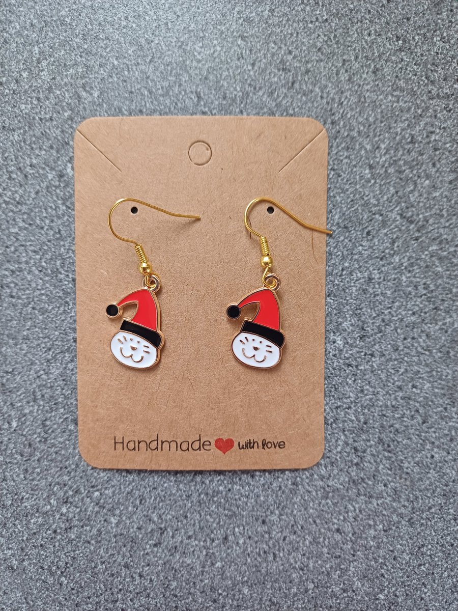 Christmas earrings, Christmas cat earrings, festive earrings, dangly earrings 