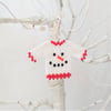 Snowman Face Beaded Christmas Jumper Decoration Charm