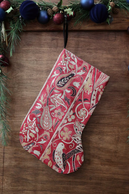William Morris Christmas Stocking Bullerswood Paprika