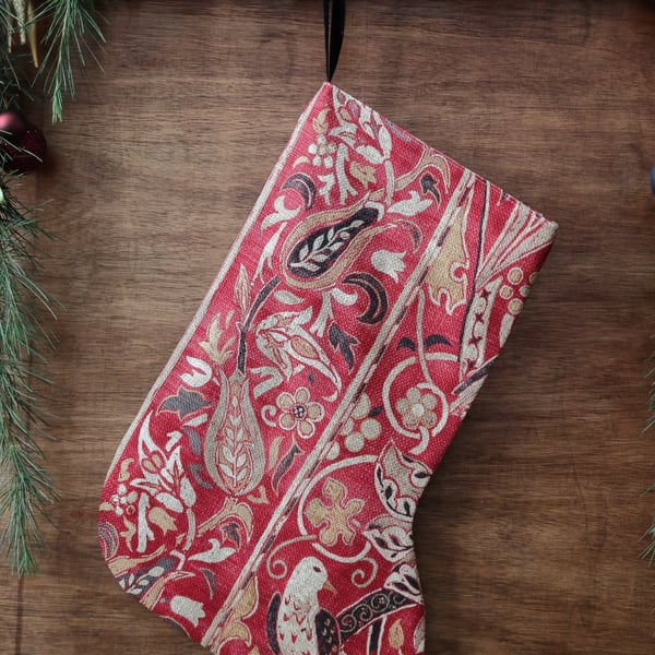 William Morris Christmas Stocking Bullerswood Paprika