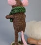 Needle Felted Brown Mouse with a big Heart - Woollen Decoration  - Image 4