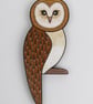 Barn owl door topper, hand painted wooden bird wall art, forest theme decor. - Image 6