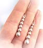 Silver pebbles drop earrings - Image 6