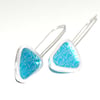 Turquoise fox triangle earrings - sterling silver & aluminium