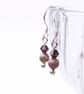  Gemstone crystal earrings - Leopardskin agate sterling silver tiny earrings - Image 4