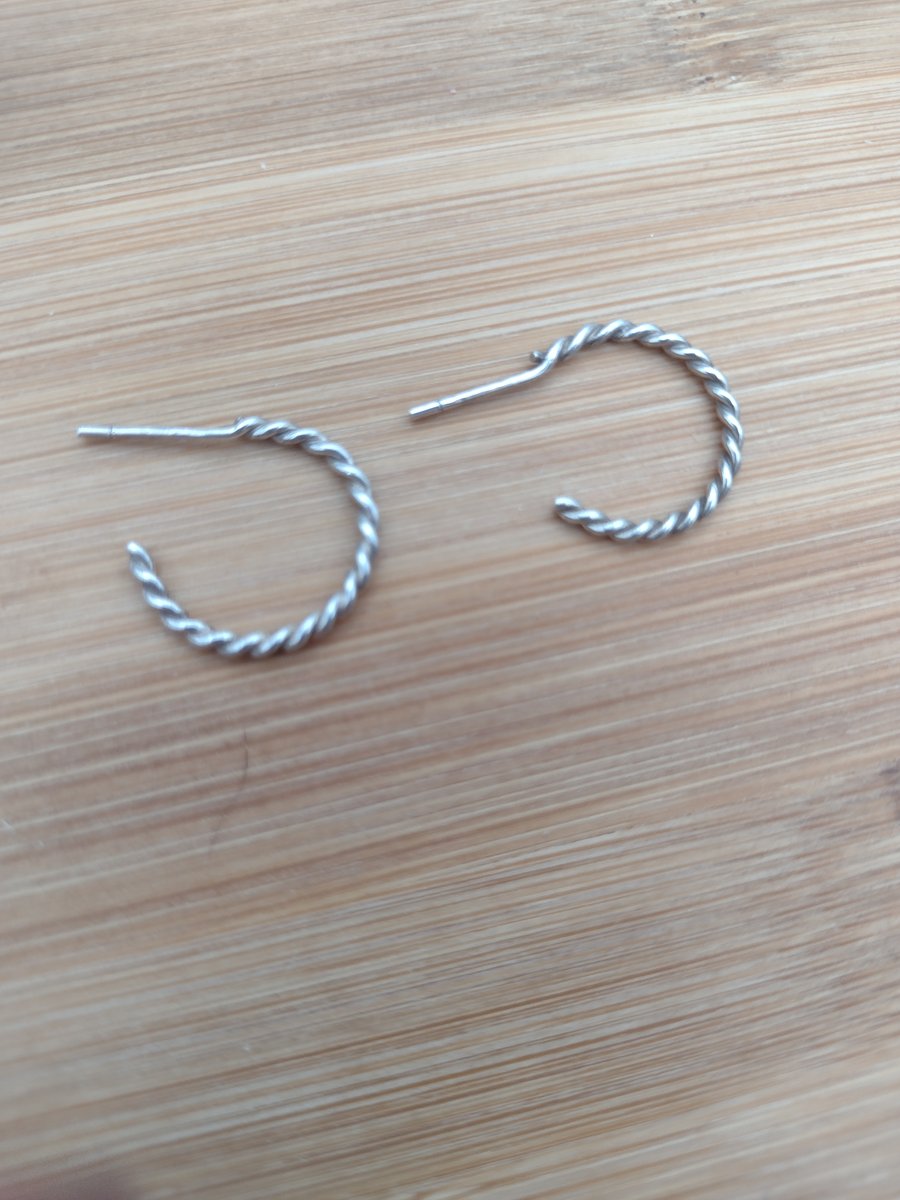 silver wire hooped earrings