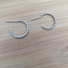 silver wire hooped earrings