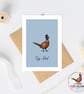 Top Dad Pheasant Card - Funny Dad Birthday Card - Father's Day Card - Hand Drawn - Image 5