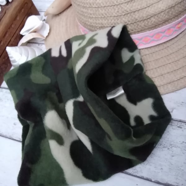 Small to Medium Dog Snood neck warmer camouflage