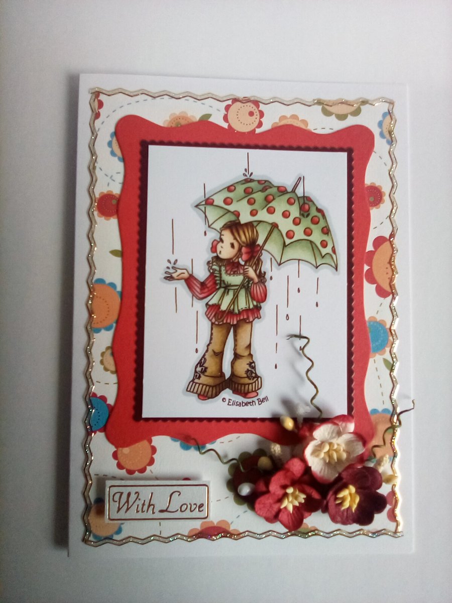 Luxury handmade open card for a girl or lady