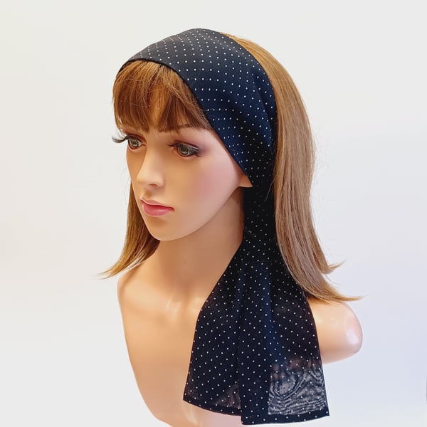 Polka dot headband, pin up hair tie, skinny bandanna, head scarf