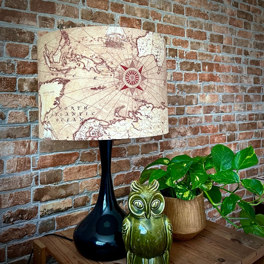 SALE! - Antique World Map Lampshade