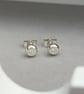 Handmade sterling silver natural diamond nugget stud earrings