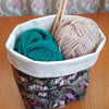 Fabric storage basket: vintage Liiberty print with calico lining