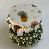 Small bowl covers for dips. Set of two. Olive greens