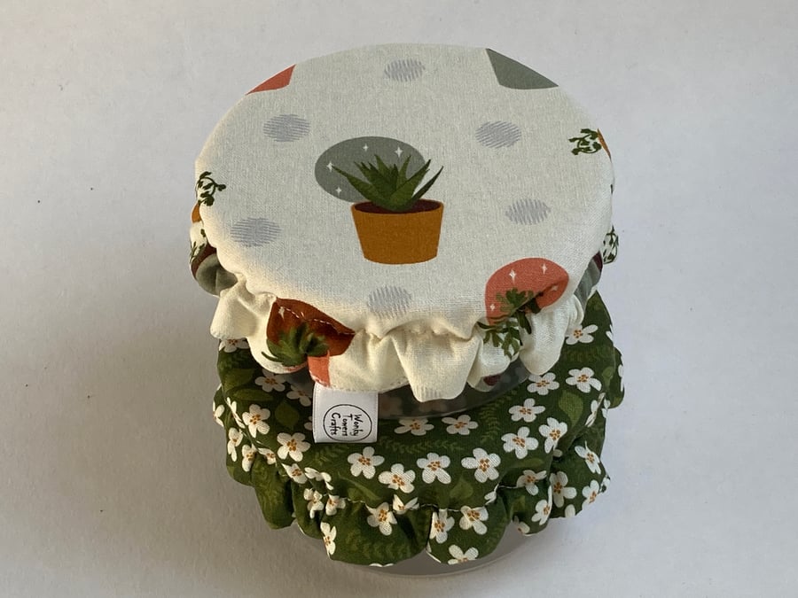 Small bowl covers for dips. Set of two. Olive greens