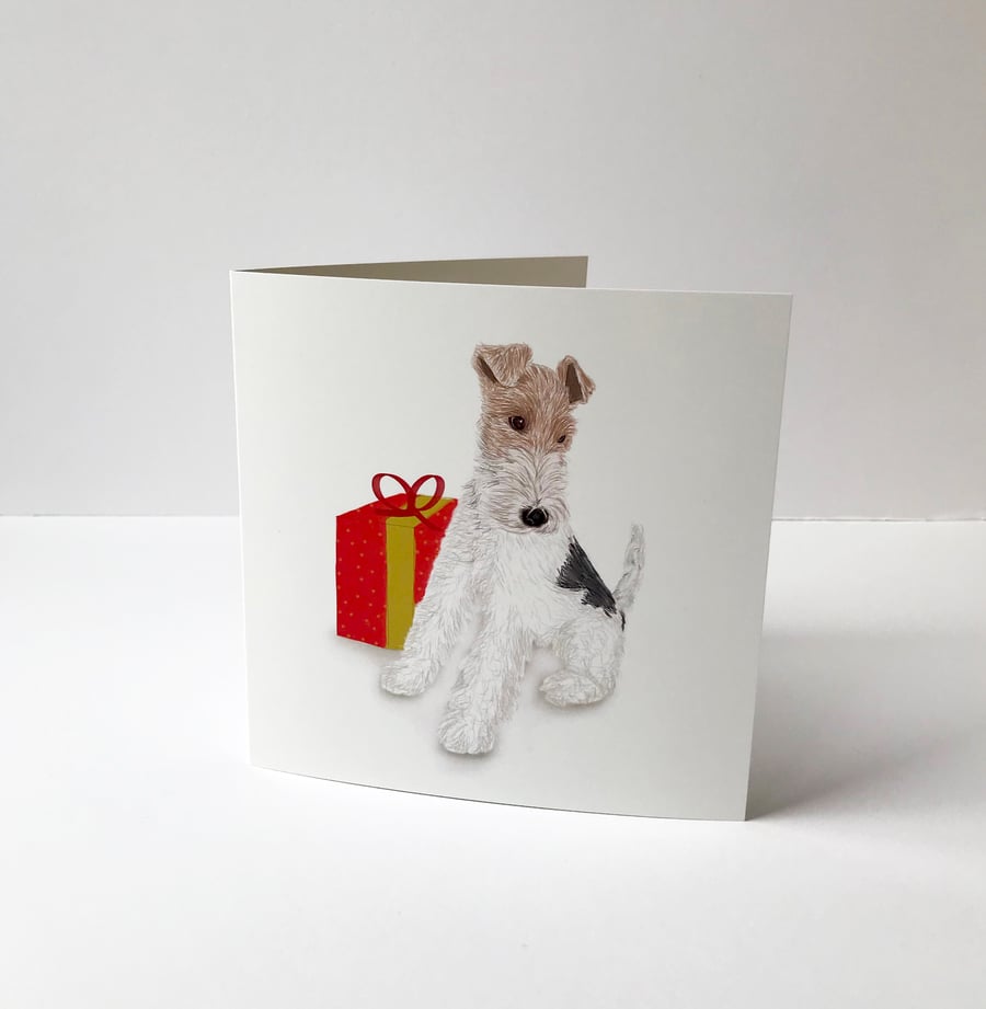 Wired Hair Fox Terrier Present Card 