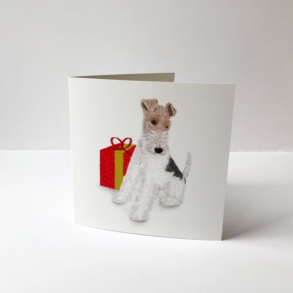 Wired Hair Fox Terrier Present Card 