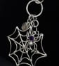 Sterling Silver Spider Web Pendant with Amethyst & Labradorite, Spooky Jewellery - Image 4