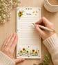 Sunflower Magnetic Notepad - Fridge Notepad - Shopping List - Optional Magnets - Image 3