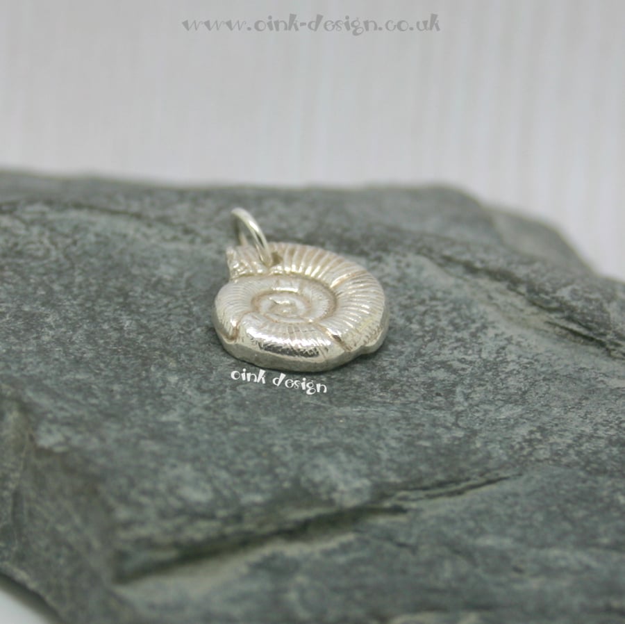 Fine Silver Ammonite Pendant